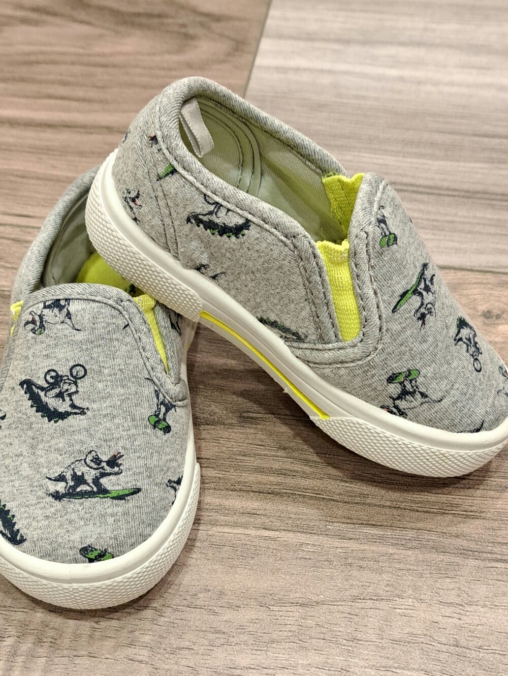 2/$10 Carters Dinosaur Print Baby Shoes Size 4M